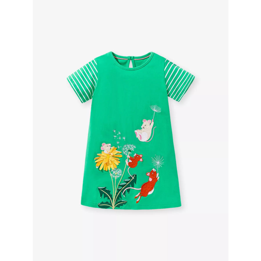 Children’s Mouse & Dandelion Embroidered Dress Apparel and Accessories
