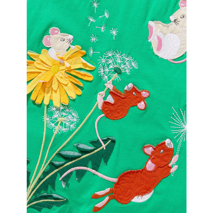 Children’s Mouse & Dandelion Embroidered Dress Apparel and Accessories