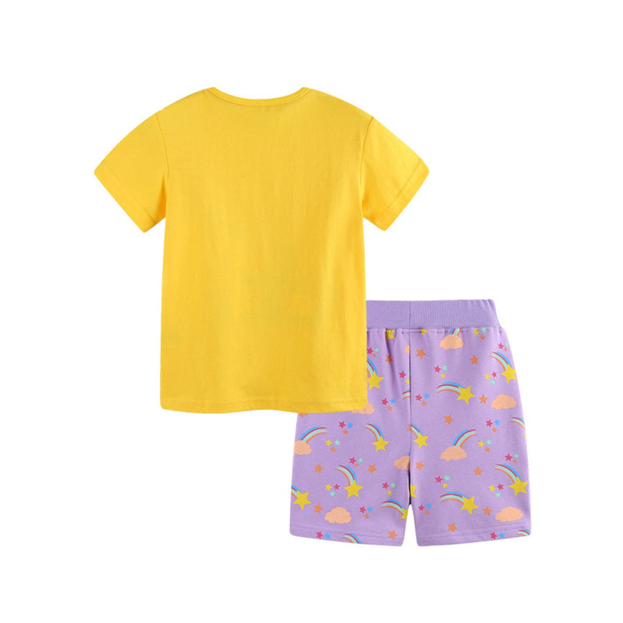 Children’s Mushroom & Butterfly Print Tee and Shorts Set Apparel and Accessories