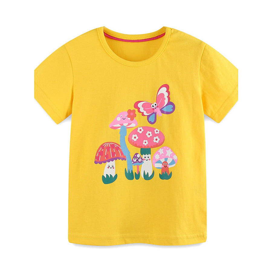 Children’s Mushroom & Butterfly Print Tee and Shorts Set Apparel and Accessories