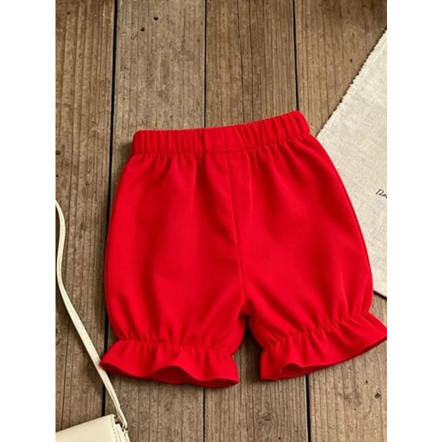 Children’s Mushroom Print Ruffle Trim Top & Shorts Set Apparel and Accessories