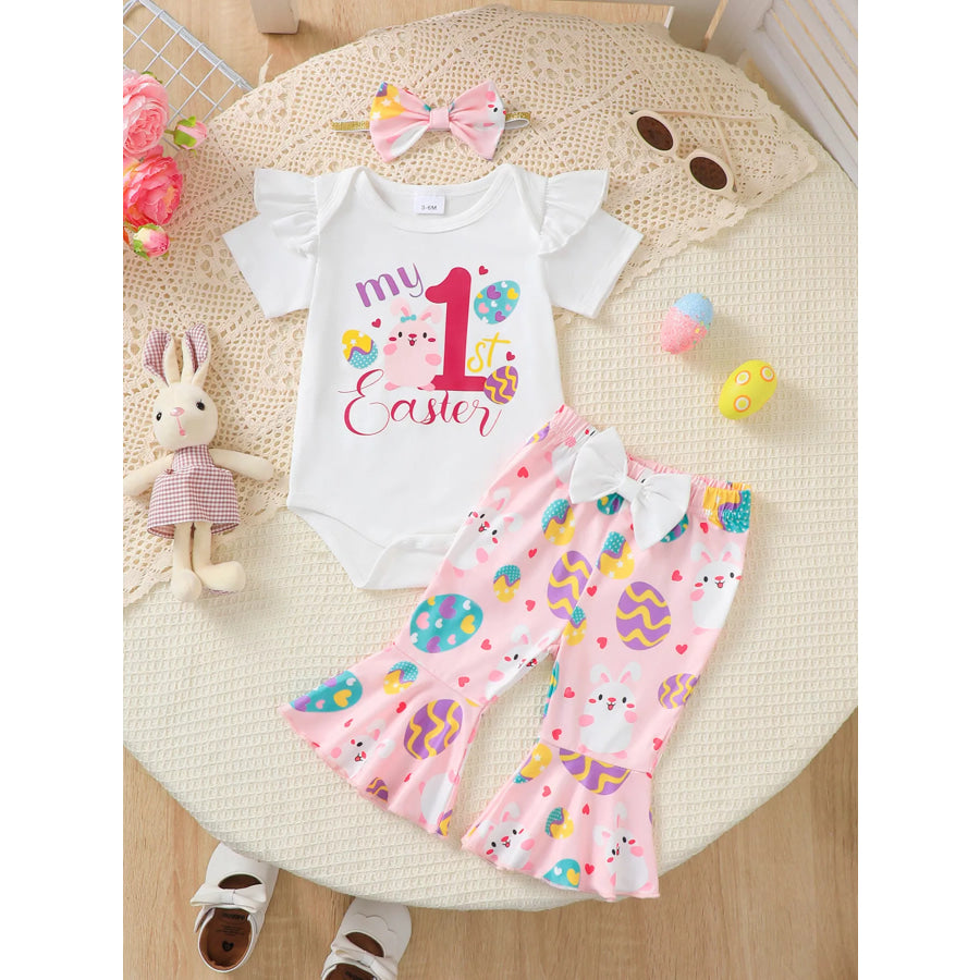 Children’s My 1st Easter Top and Pants Set with Headband Pink / 1-3M Apparel and Accessories