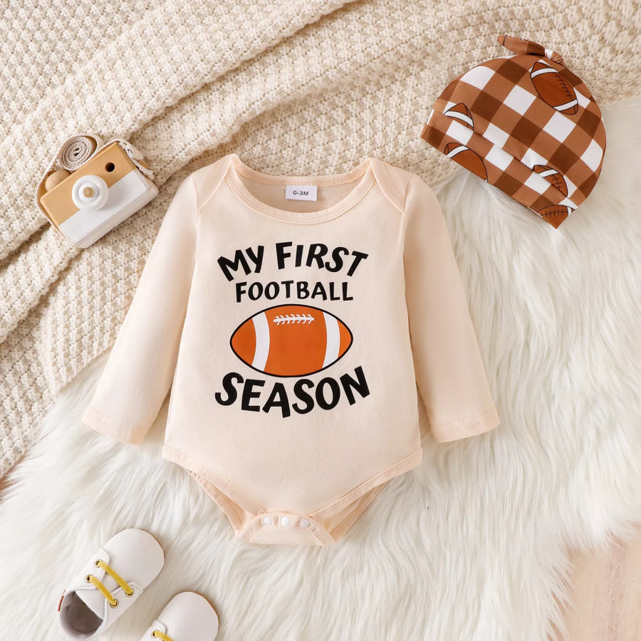 Children’s My First Football Season Bodysuit and Pants Set with Hat Apparel and Accessories