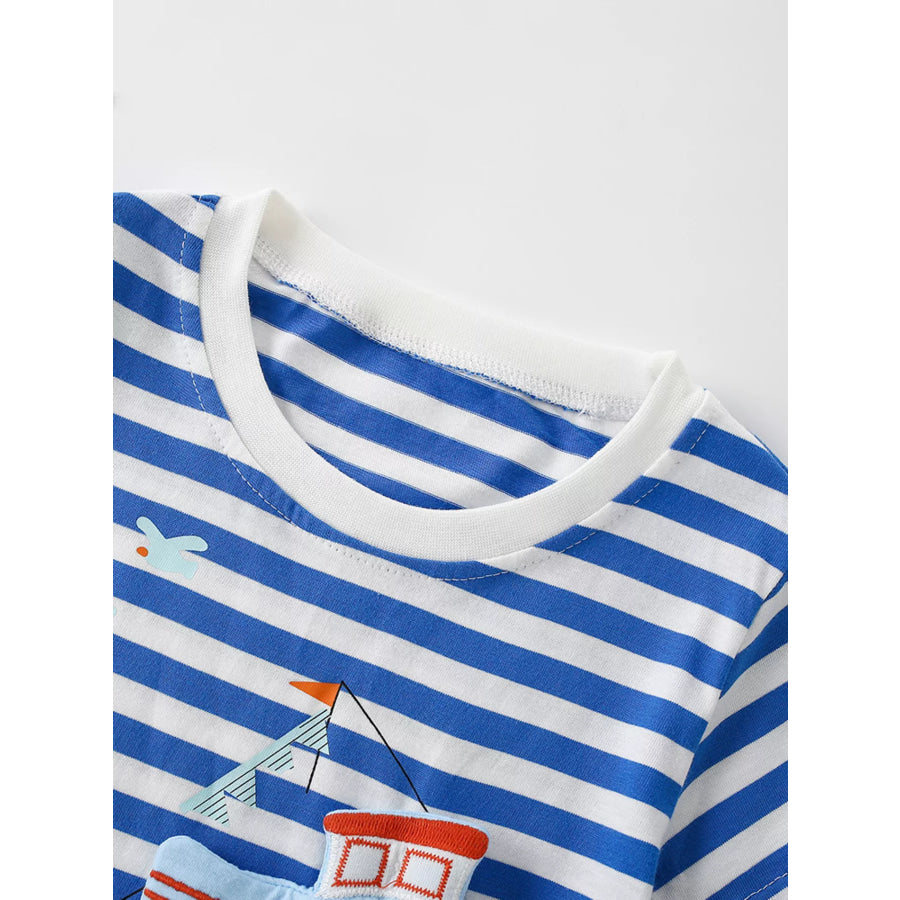 Children’s Nautical Adventure Striped Short Sleeve Tee Apparel and Accessories