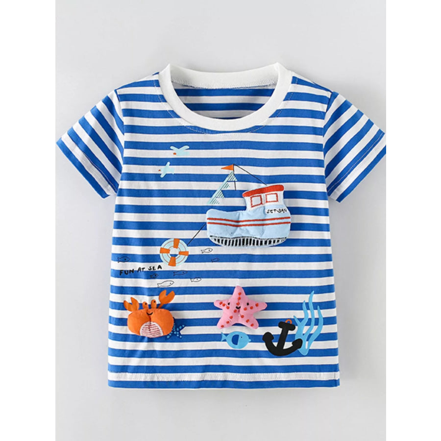 Children’s Nautical Adventure Striped Short Sleeve Tee Apparel and Accessories