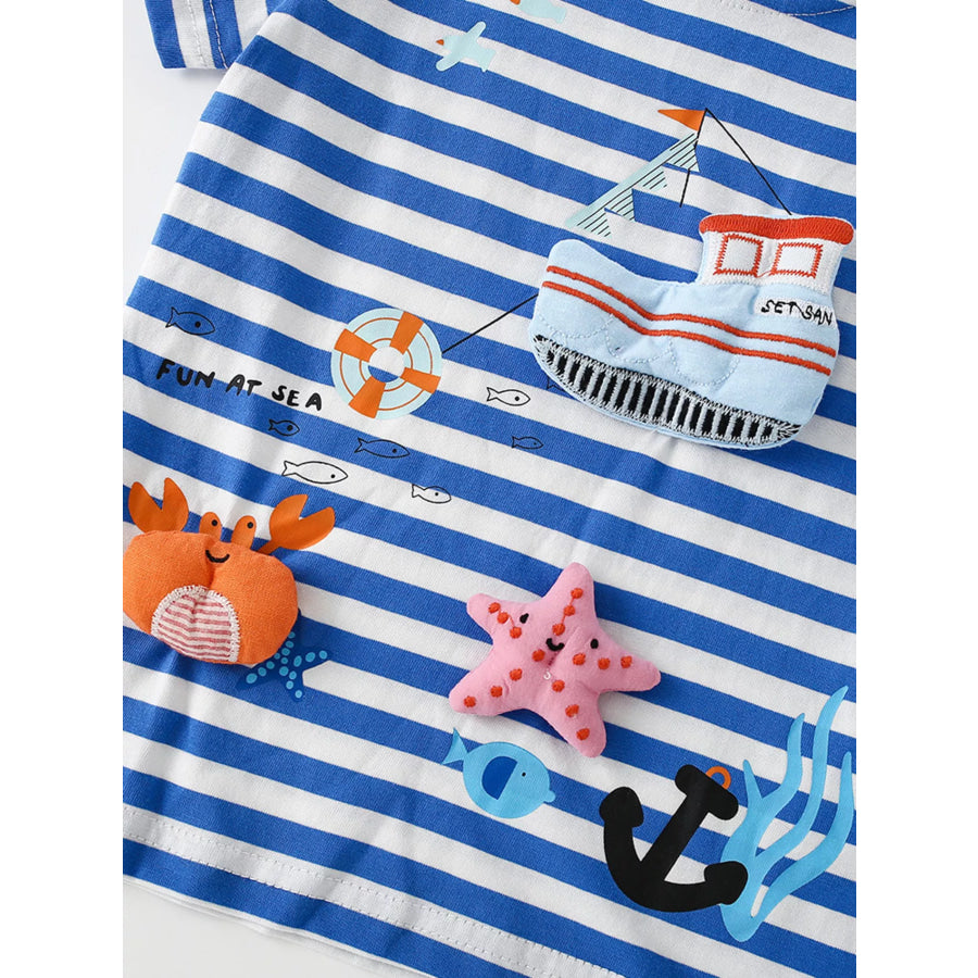 Children’s Nautical Adventure Striped Short Sleeve Tee Apparel and Accessories