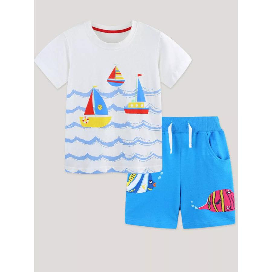 Children’s Nautical Adventure Tee and Shorts Set Apparel and Accessories