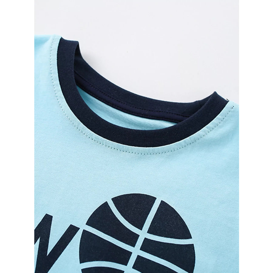Children’s New York Basketball Graphic Casual T-Shirt Pastel Blue / 2-3Y Apparel and Accessories