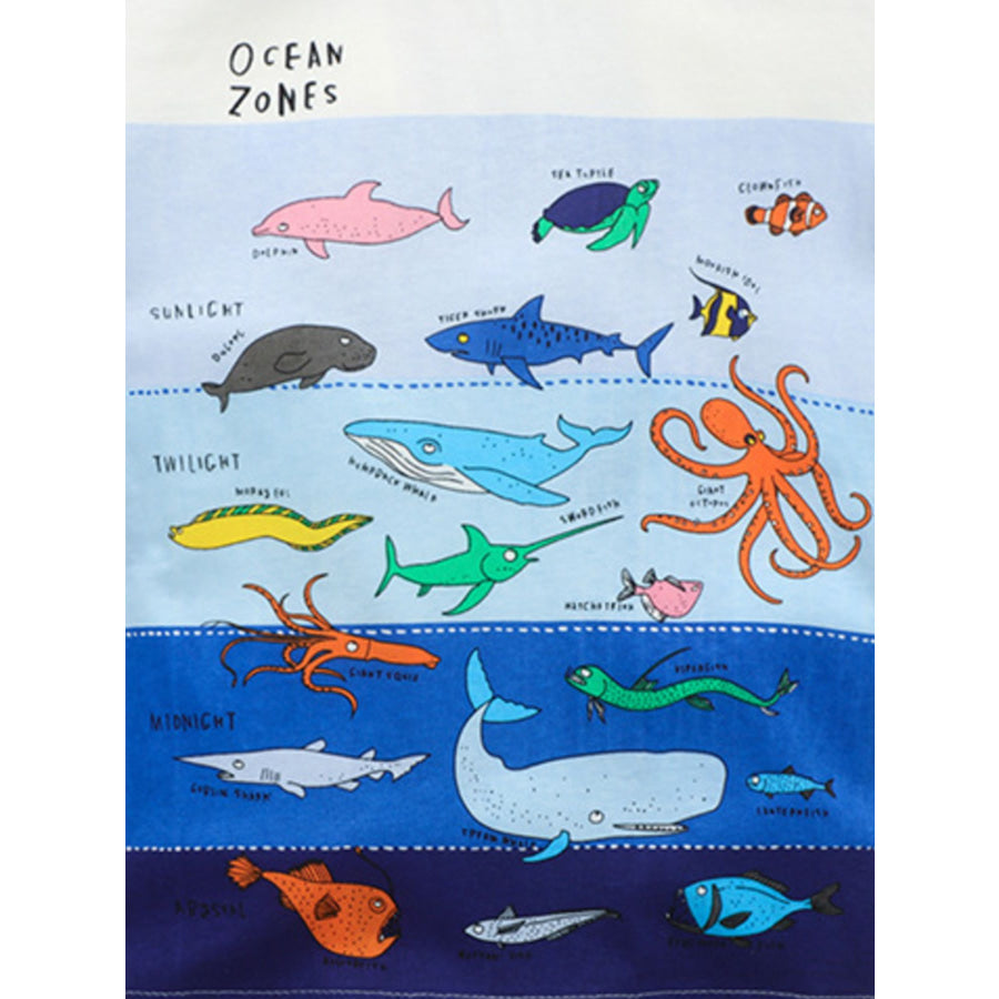 Children’s Ocean Adventure Graphic Round Neck T-Shirt Apparel and Accessories
