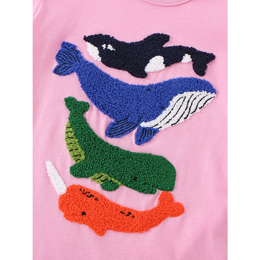 Children’s Ocean Animal Embroidered T-Shirt Apparel and Accessories