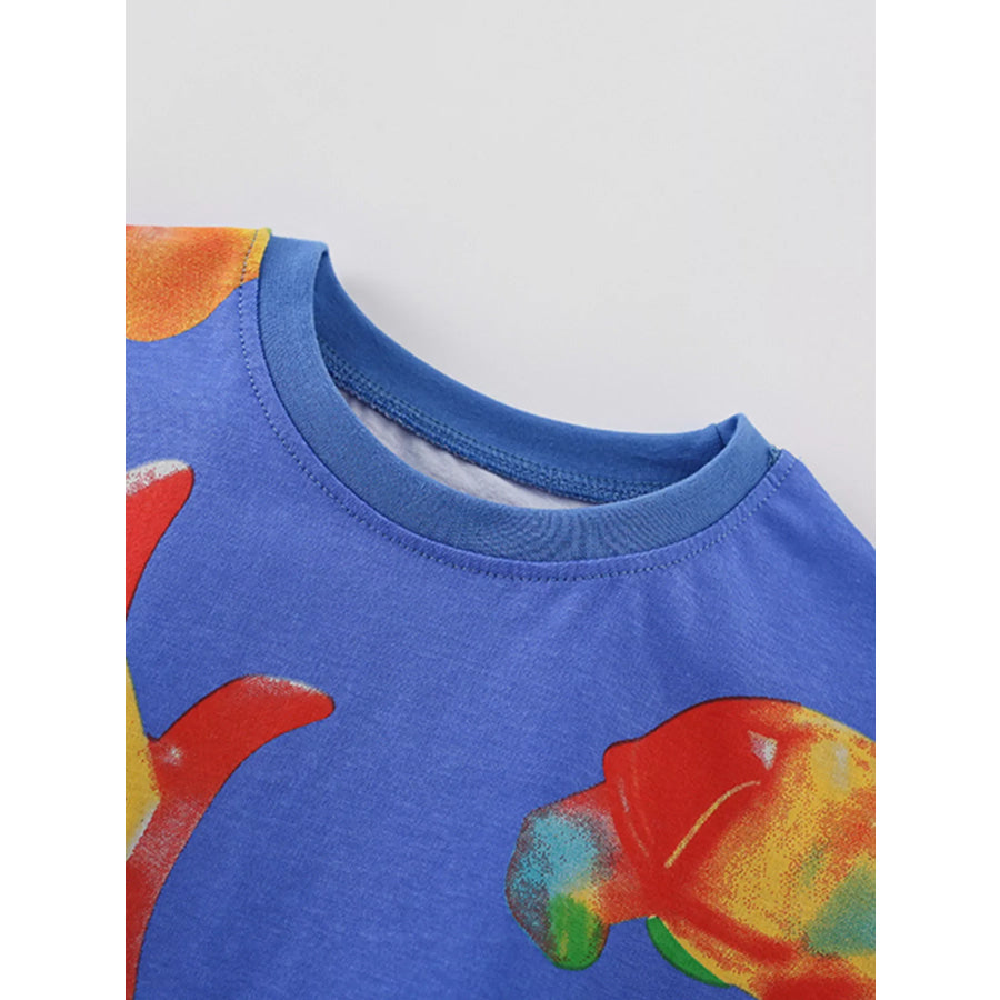 Children’s Ocean Animal Print Tee and Shorts Set Apparel and Accessories