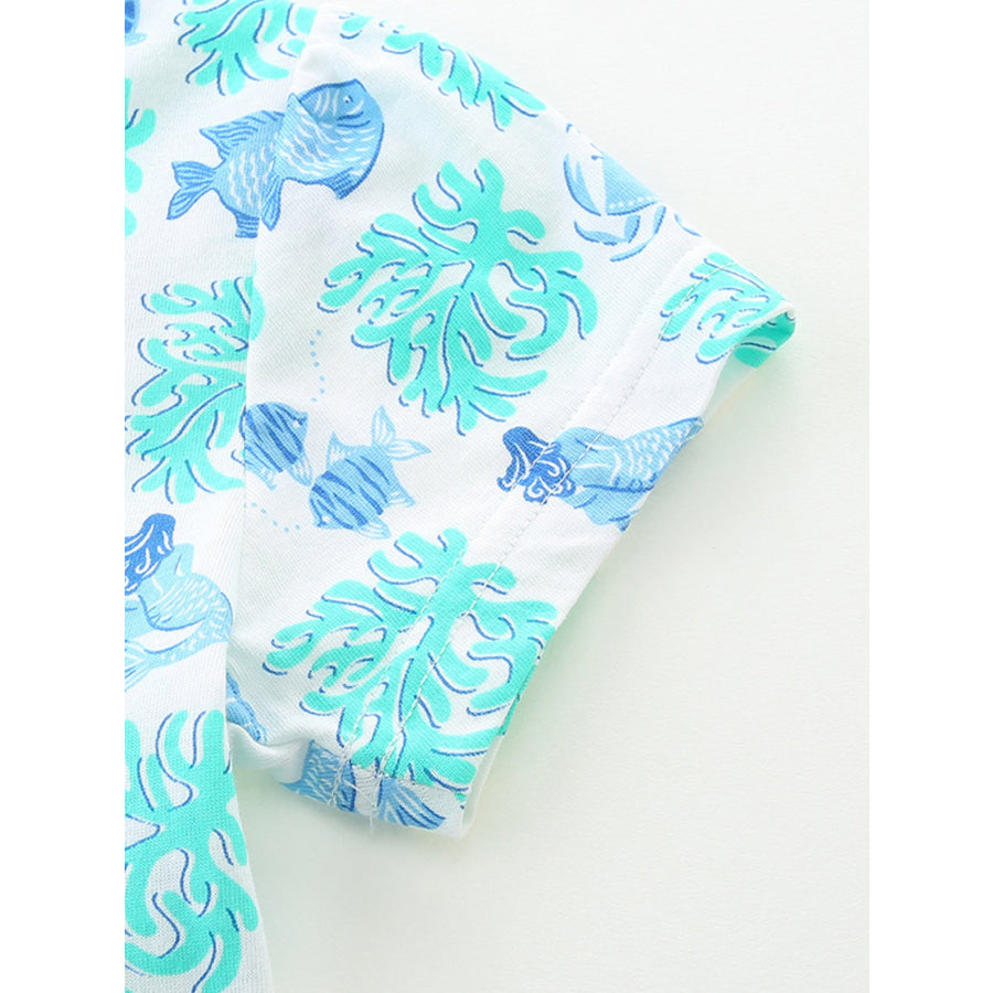 Children’s Ocean Print Casual Summer Dress Apparel and Accessories