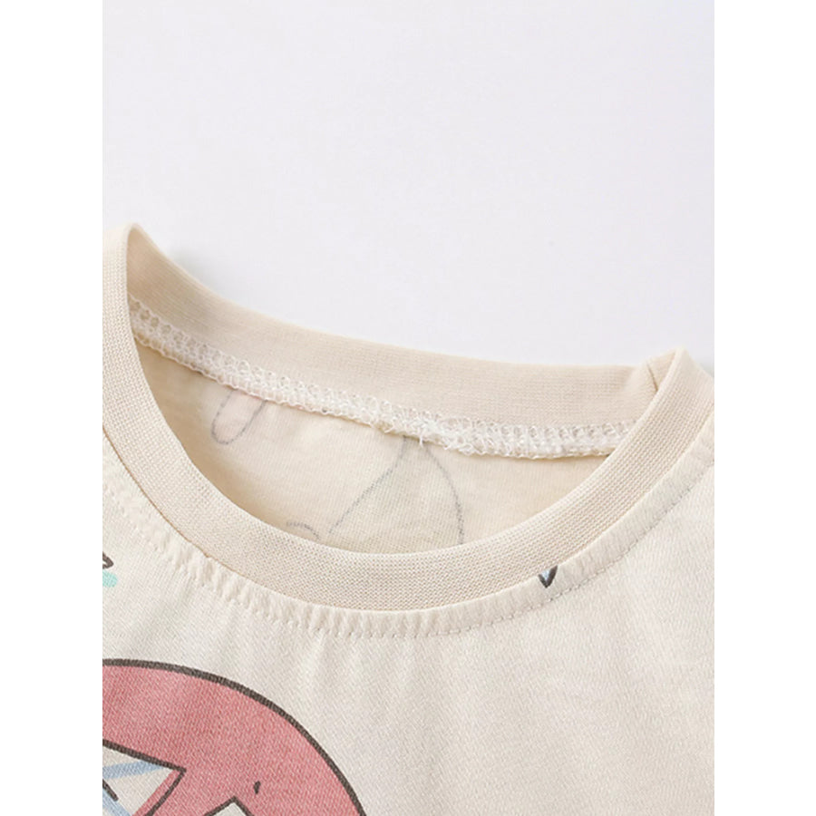 Children’s Ocean Print Round Neck Tee and Shorts Set Apparel and Accessories