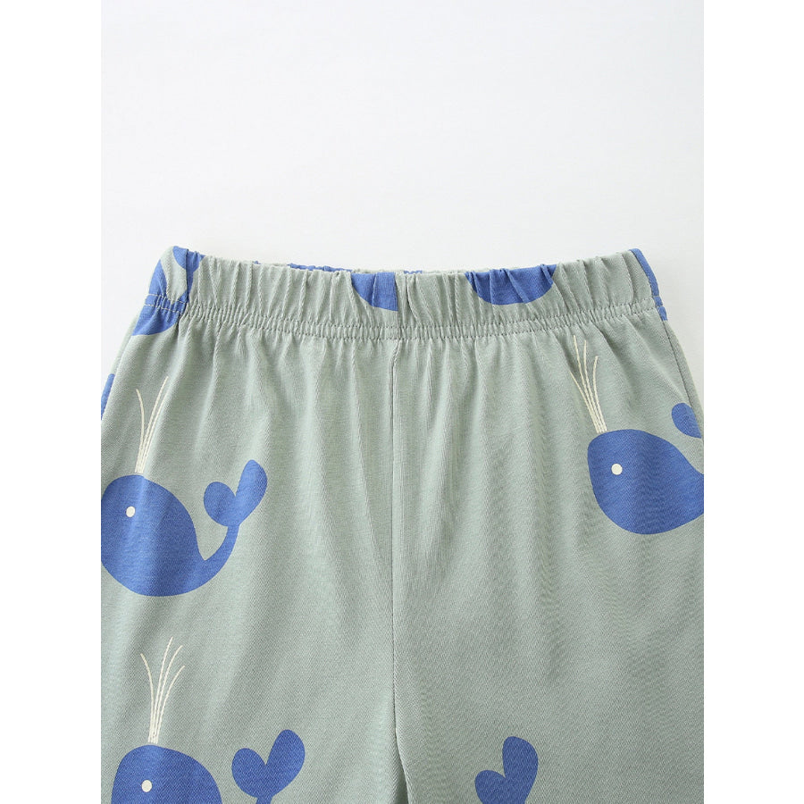 Children’s Ocean Vibes Whale Embroidered Tee and Shorts Set Apparel and Accessories