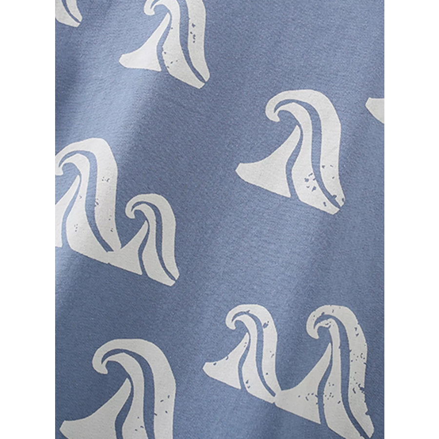 Children’s Ocean Wave Print Tee and Shorts Set Apparel and Accessories