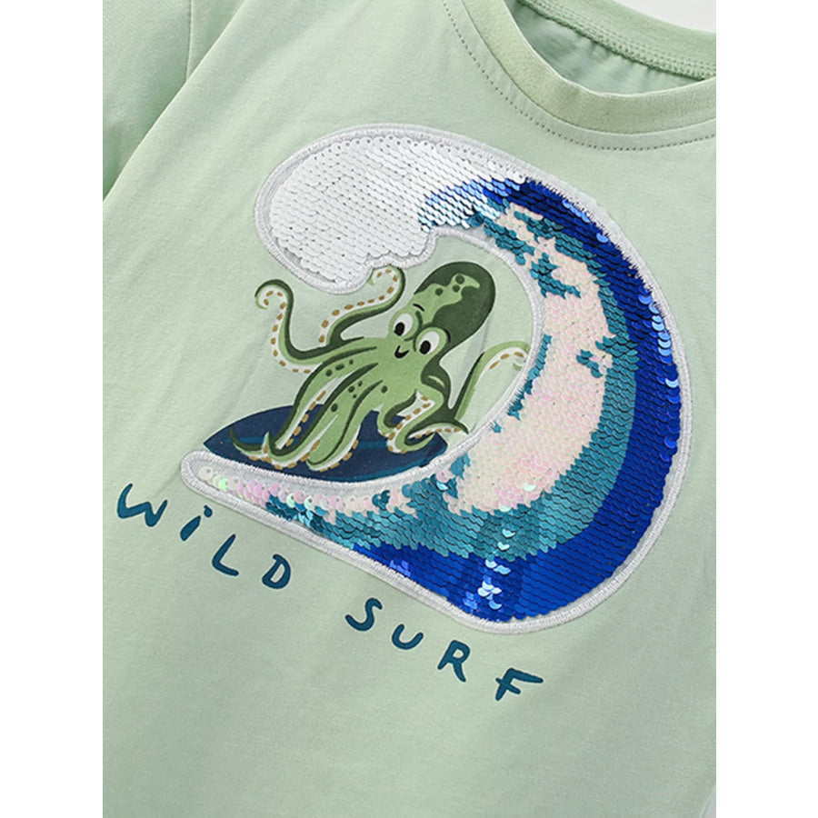 Children’s Octopus Round Neck Tee Apparel and Accessories