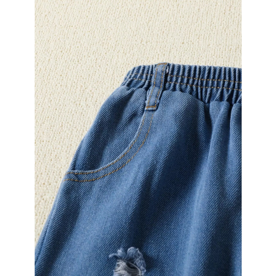 Children’s One Shoulder Top and Distressed Jeans Set Apparel and Accessories