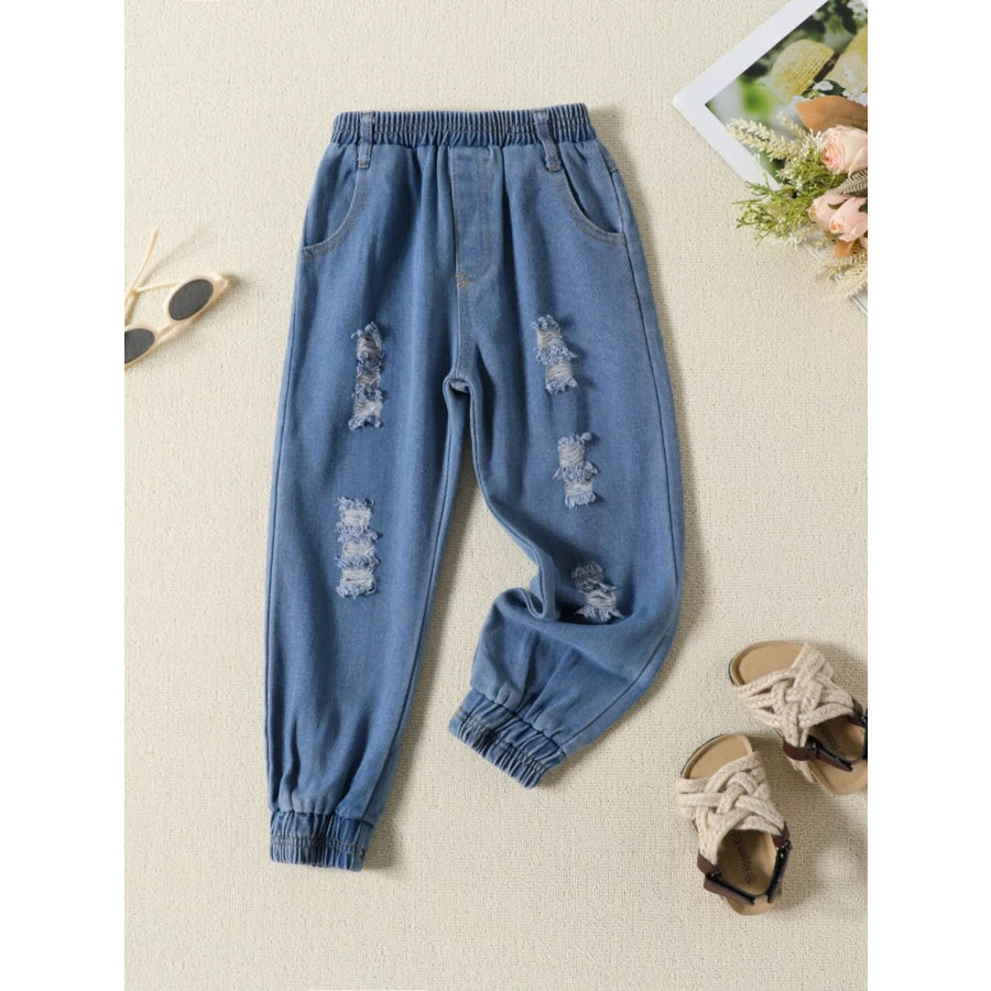Children’s One Shoulder Top and Distressed Jeans Set Apparel and Accessories