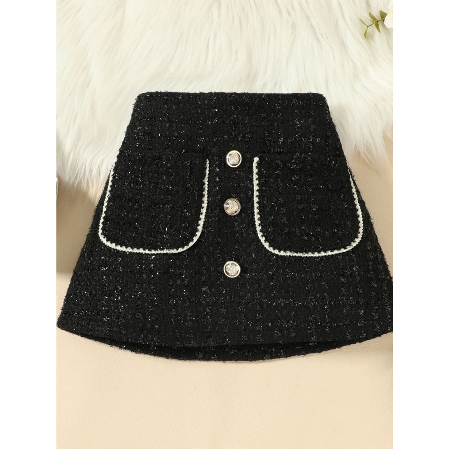 Children’s Openwork Top and Tweed Skirt Set Apparel and Accessories