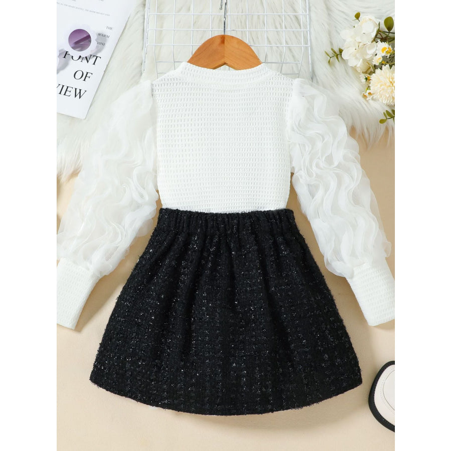 Children’s Openwork Top and Tweed Skirt Set Apparel and Accessories