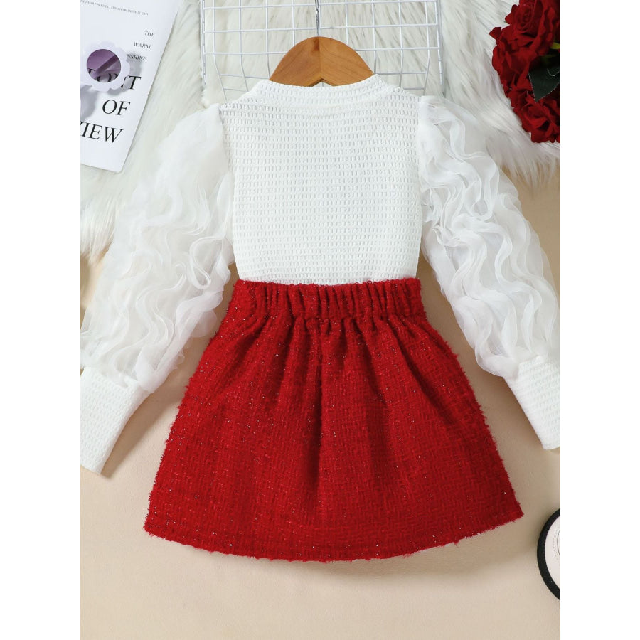 Children’s Openwork Top and Tweed Skirt Set Apparel and Accessories