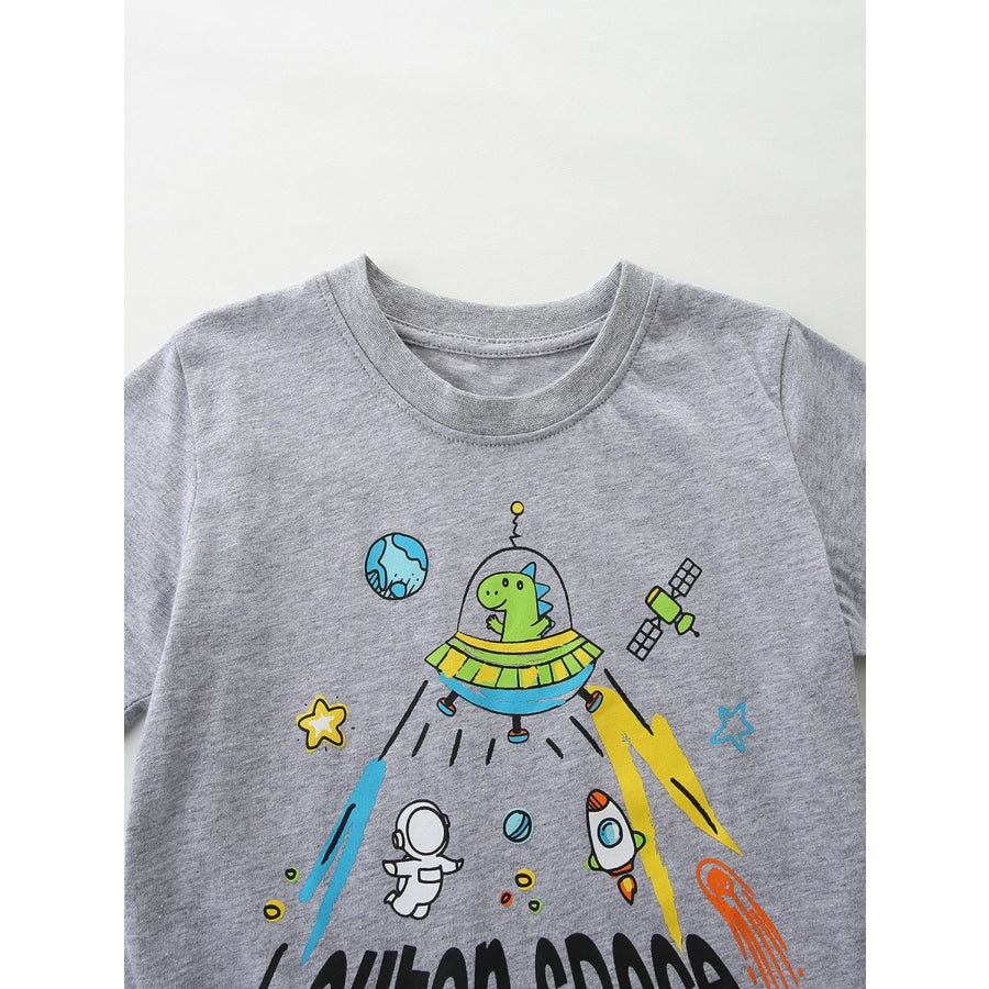 Children’s Outer Space Graphic Short Sleeve T-Shirt Apparel and Accessories