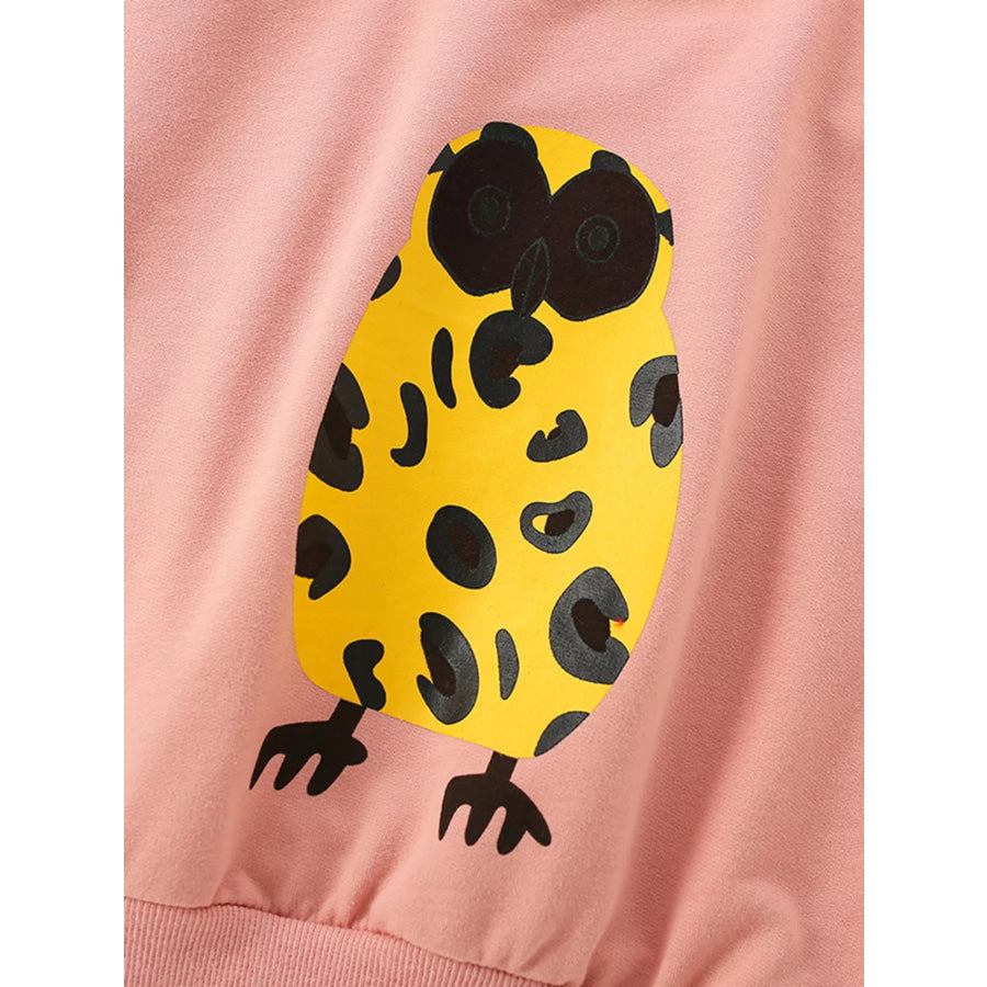Children’s Owl Graphic Crew Neck Sweatshirt Apparel and Accessories