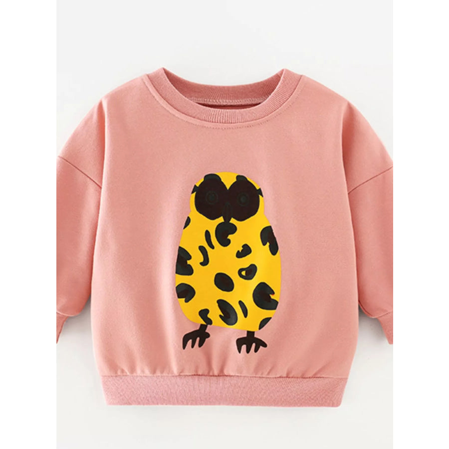 Children’s Owl Graphic Crew Neck Sweatshirt Apparel and Accessories