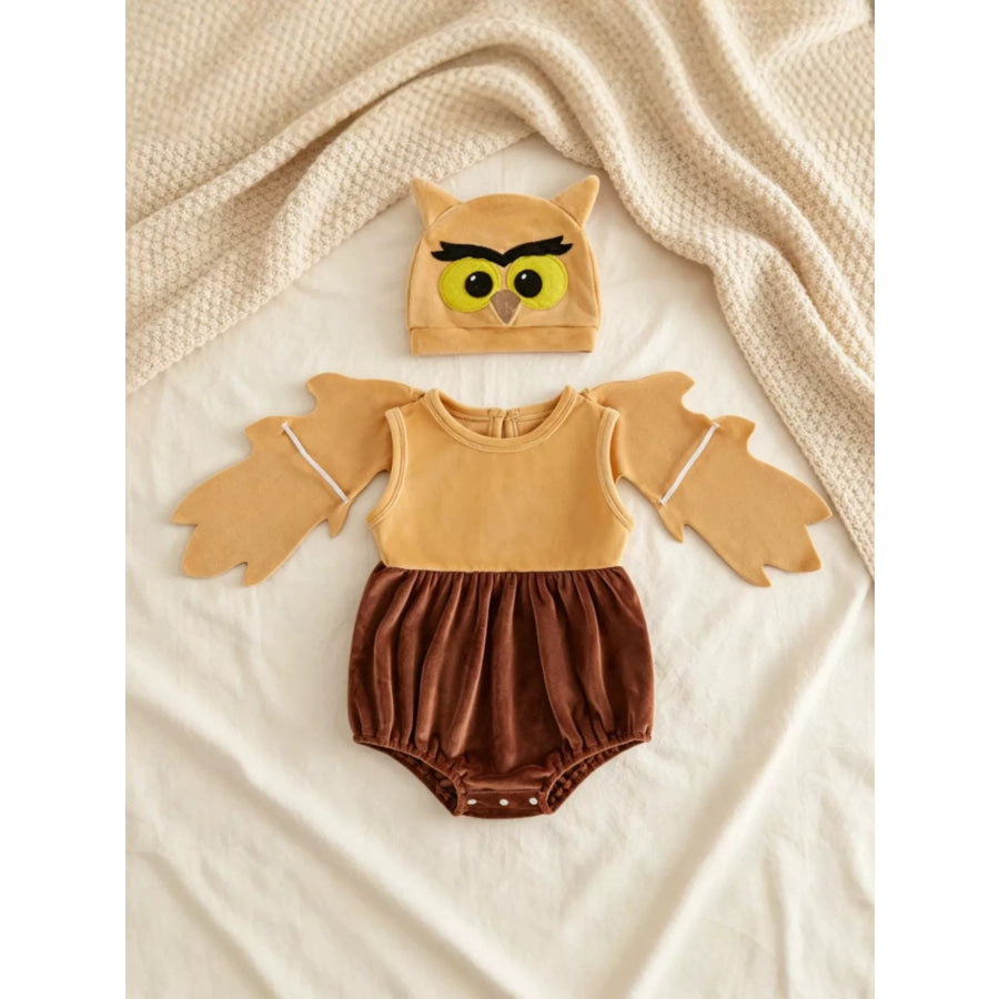 Children’s Owl Wings Top and Bottom Set with Hat Apparel and Accessories