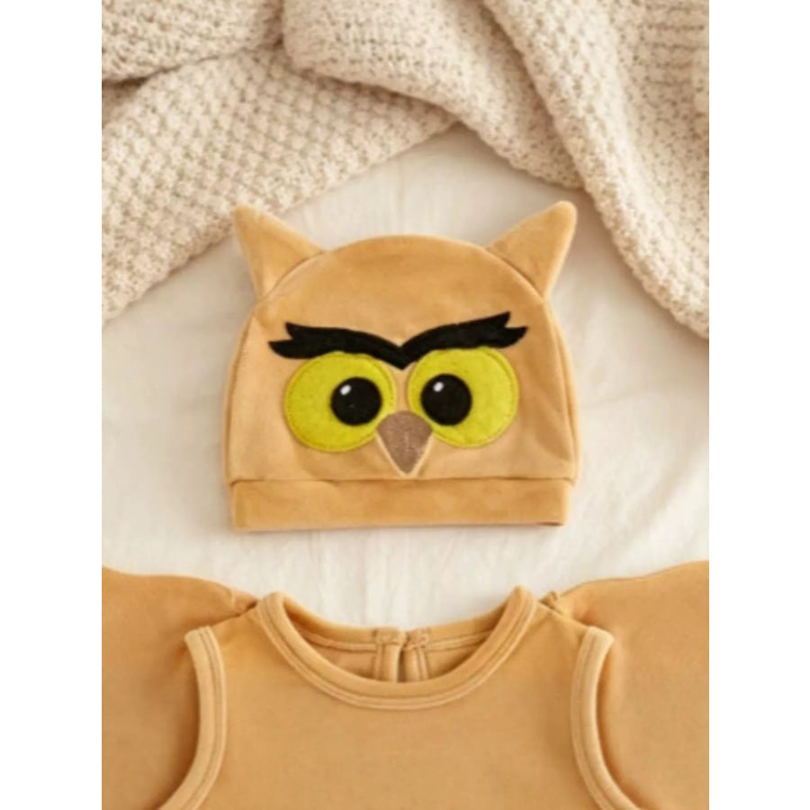Children’s Owl Wings Top and Bottom Set with Hat Apparel and Accessories