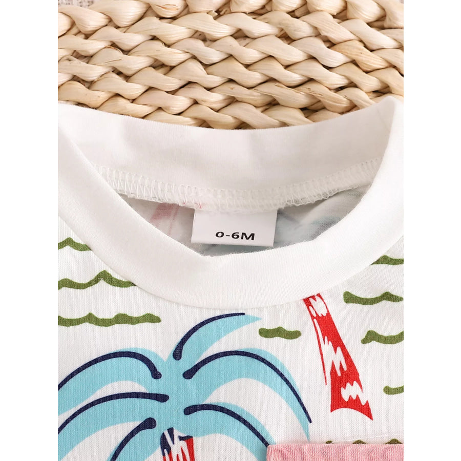 Children’s Palm Tree Print T-Shirt and Shorts Set Apparel and Accessories