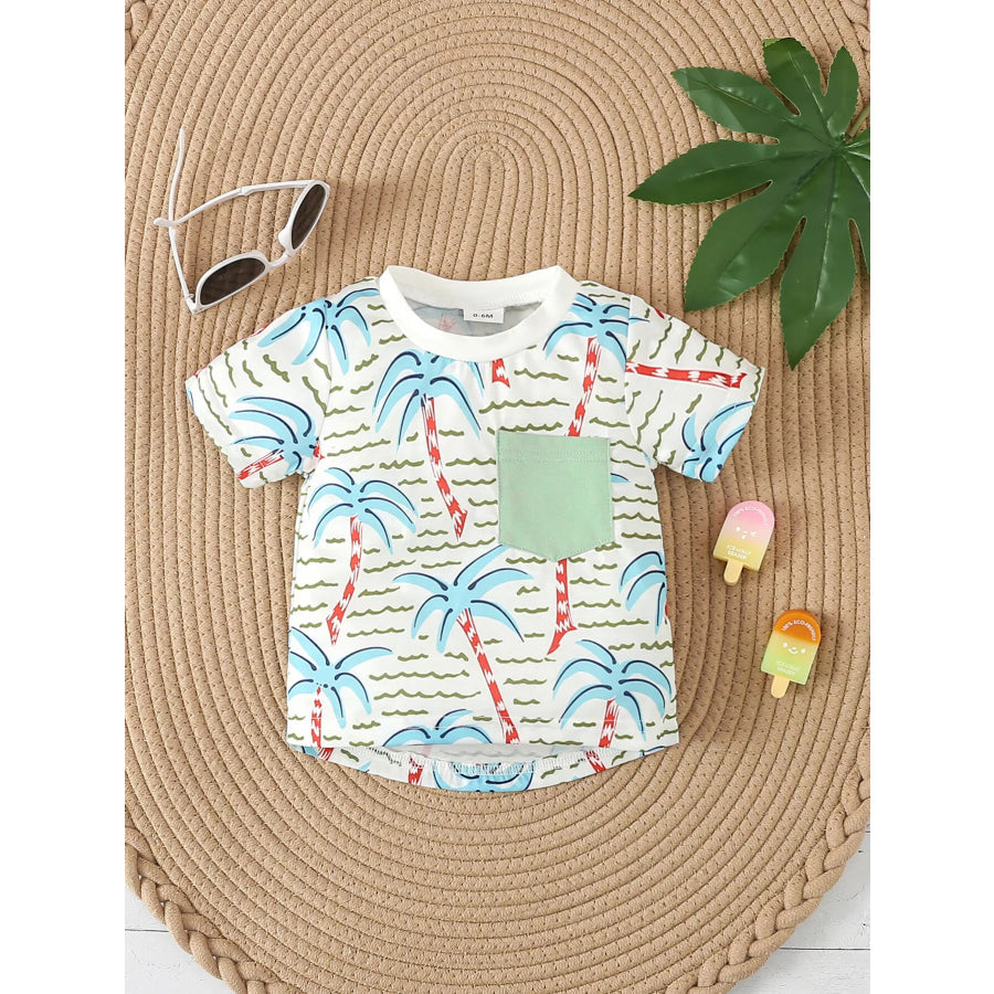 Children’s Palm Tree Print T-Shirt and Shorts Set Apparel and Accessories
