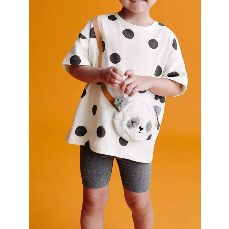 Children’s Panda Plush Bag Polka Dot Outfit Set Apparel and Accessories