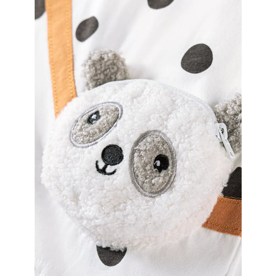 Children’s Panda Plush Bag Polka Dot Outfit Set Apparel and Accessories