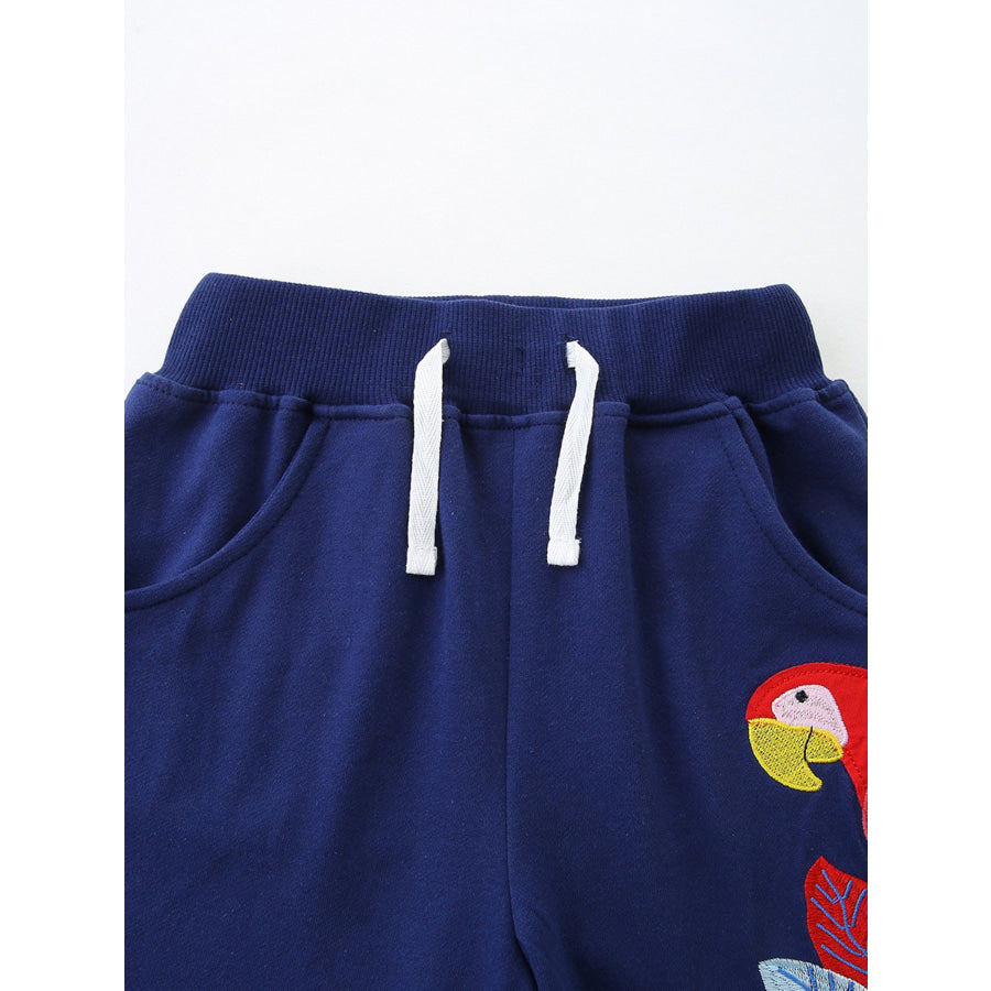 Children’s Parrot Embroidered Knit Shorts Apparel and Accessories