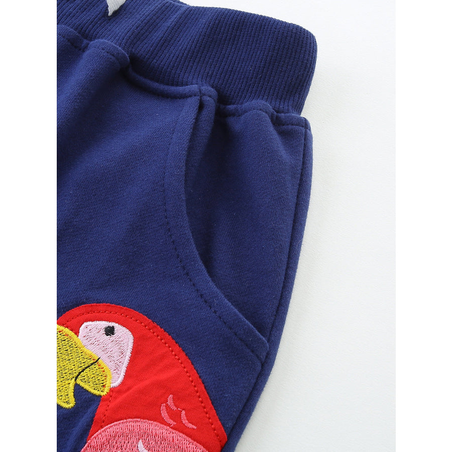 Children’s Parrot Embroidered Knit Shorts Apparel and Accessories
