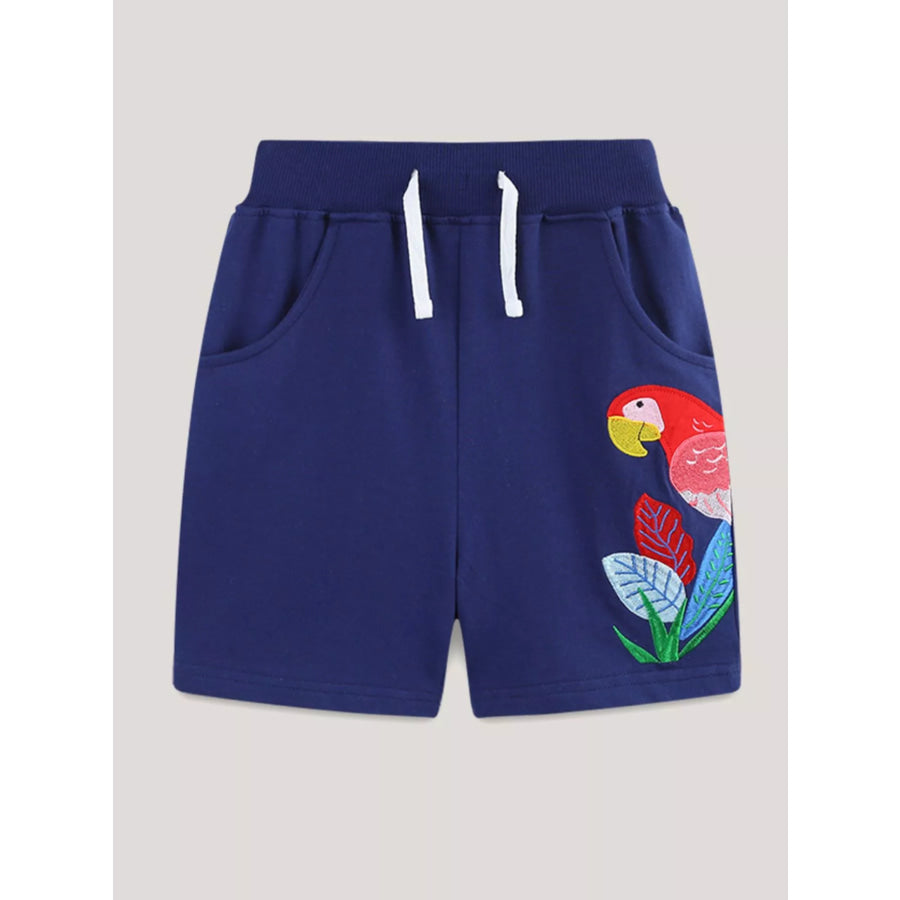 Children’s Parrot Embroidered Knit Shorts Apparel and Accessories