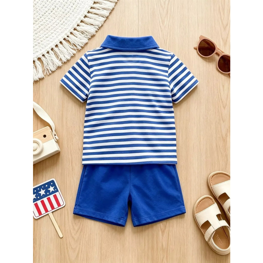 Children’s Patriotic Striped Polo & Shorts Set Apparel and Accessories