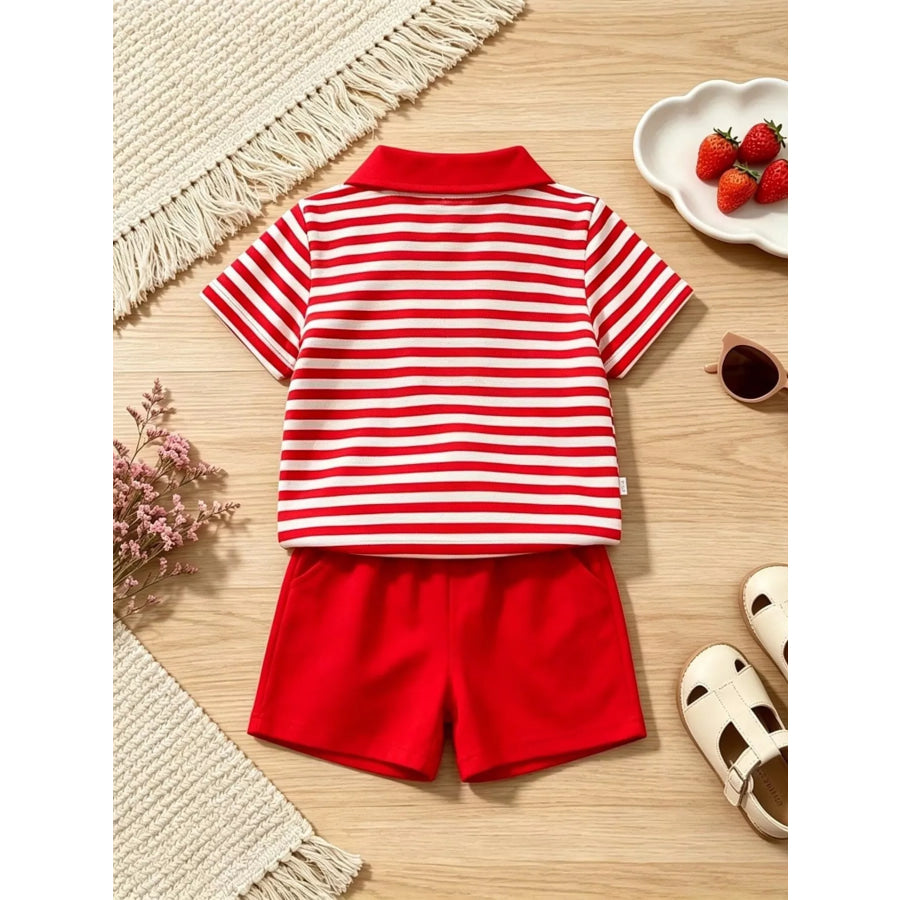 Children’s Patriotic Striped Polo & Shorts Set Apparel and Accessories