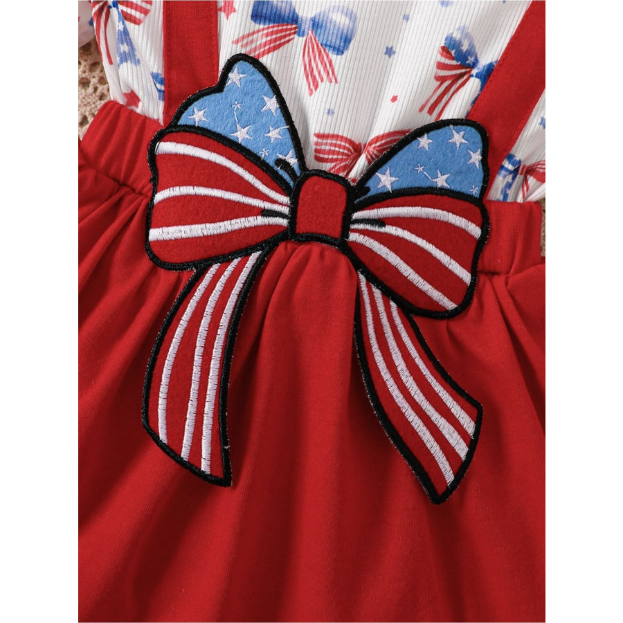 Children’s Patriotic USA Ruffle Sleeve One-Piece with Headband Apparel and Accessories