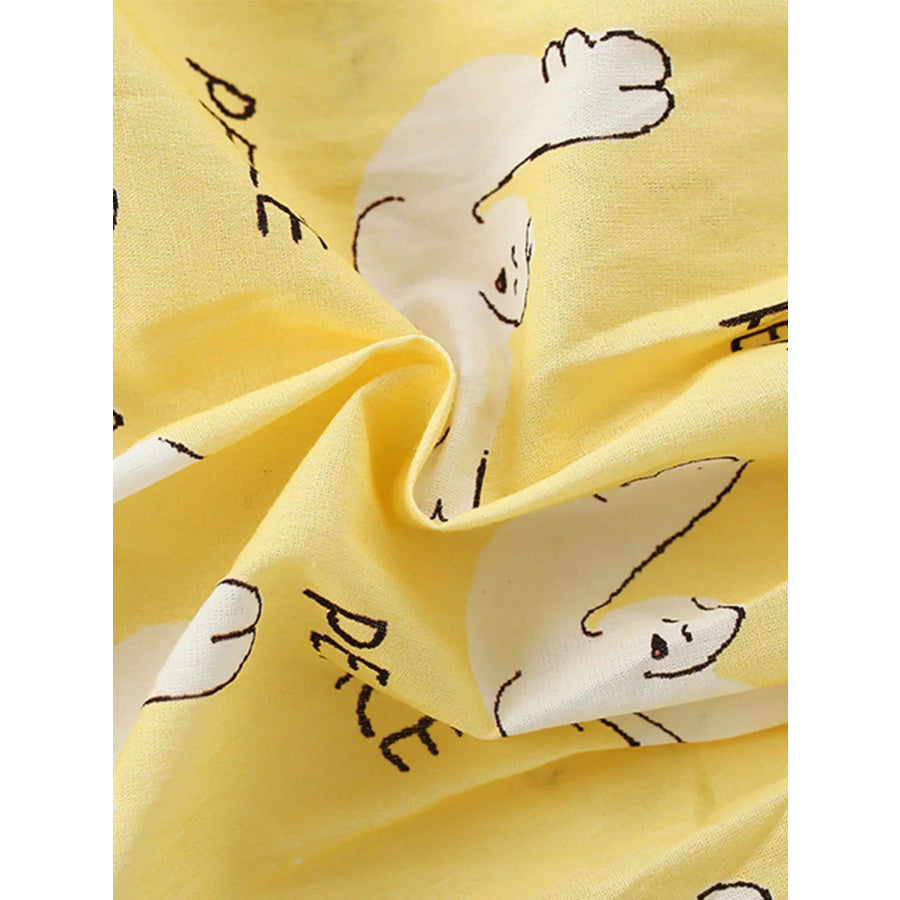 Children’s Peace Dove Print Button-Down Ruffle Sleeve Dress Apparel and Accessories