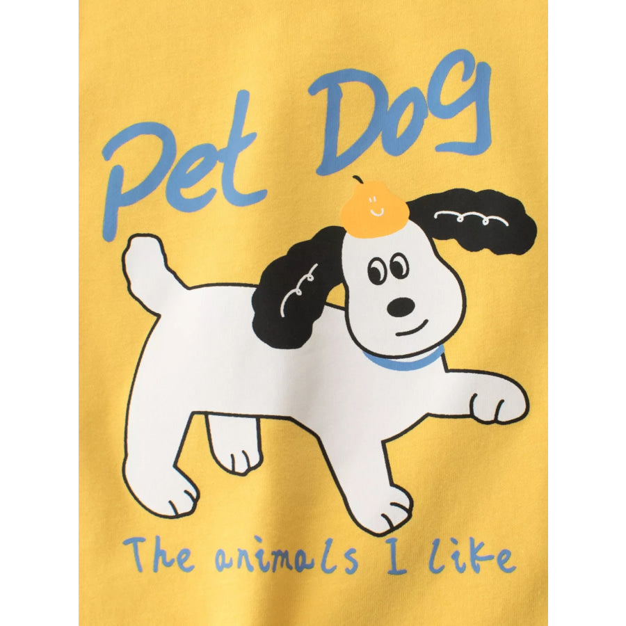 Children’s Pet Dog Graphic Short Sleeve T-Shirt Apparel and Accessories