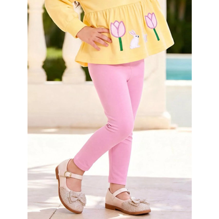 Children’s Peter Pan Collar Bunny Peplum Sweatshirt and Leggings Set Apparel and Accessories