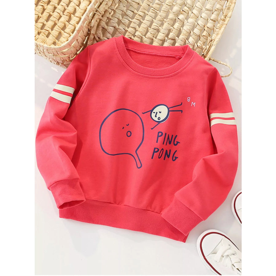 Children’s Ping Pong Graphic Crew Neck Sweatshirt Red / 3Y Apparel and Accessories