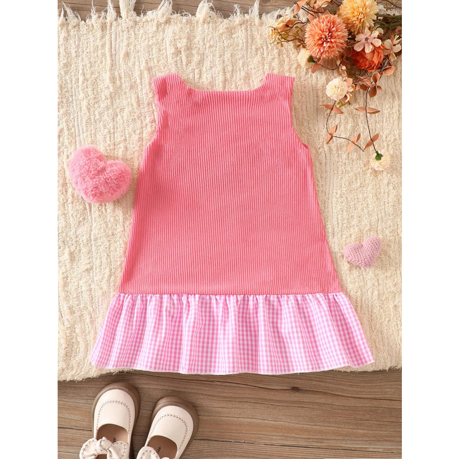 Children’s Plaid Hem Corduroy Sleeveless Dress Apparel and Accessories
