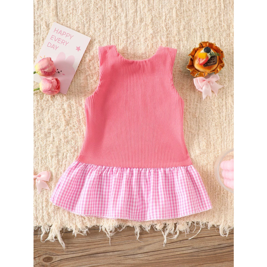 Children’s Plaid Hem Corduroy Sleeveless Dress Apparel and Accessories
