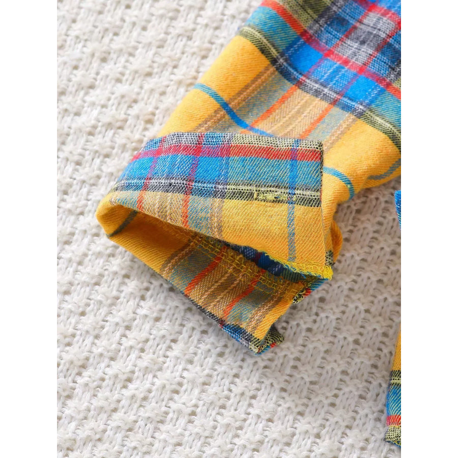 Children’s Plaid Shirt & Tank Top & Denim Shorts Set Apparel and Accessories