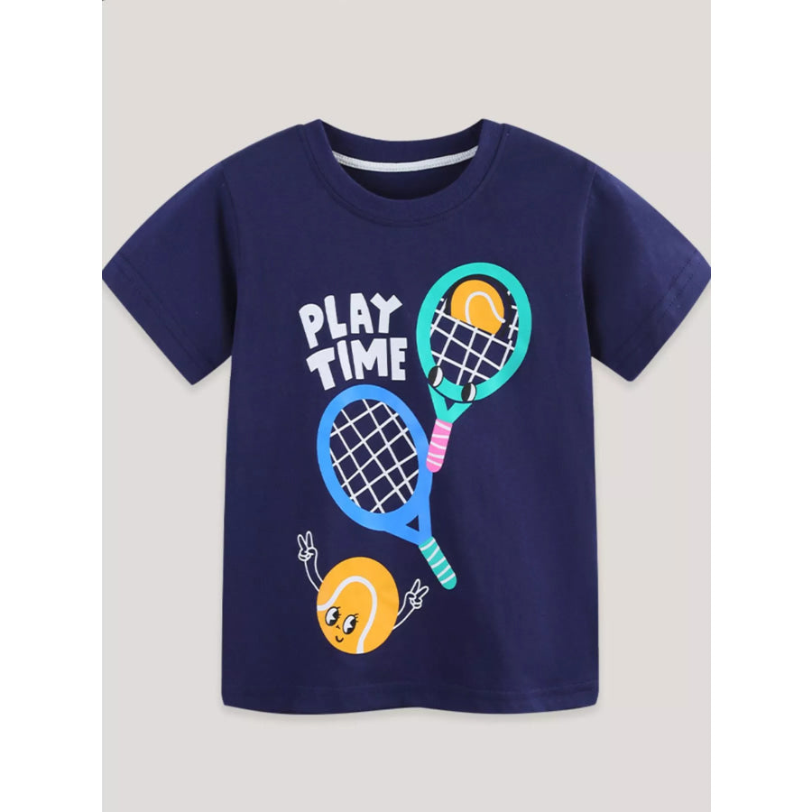 Children’s Play Time Tennis Graphic Crew Neck T-Shirt Apparel and Accessories