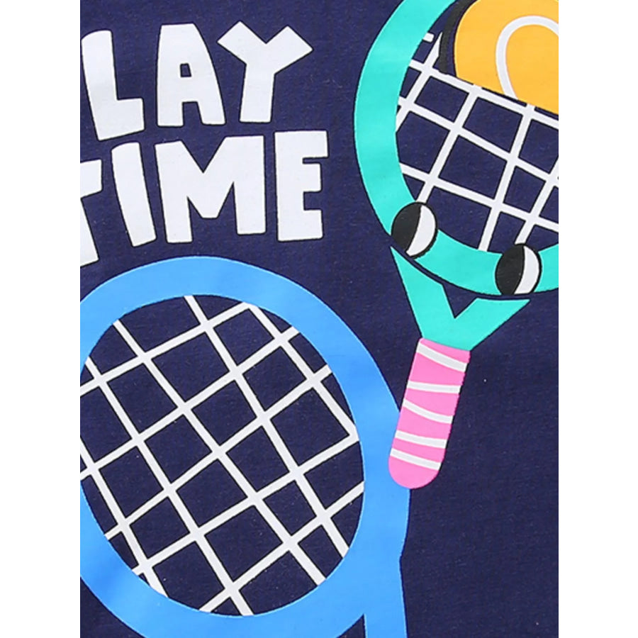 Children’s Play Time Tennis Graphic Crew Neck T-Shirt Apparel and Accessories