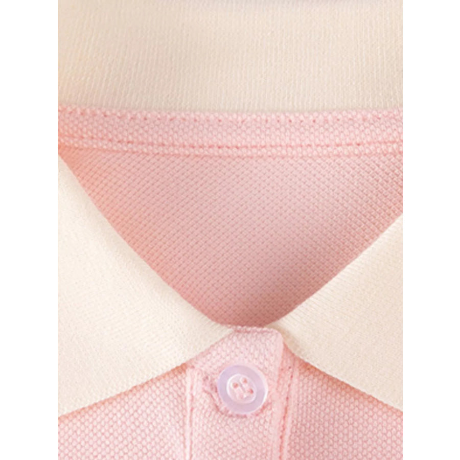 Children’s Pleated Polo Collar Long Sleeve Dress Apparel and Accessories